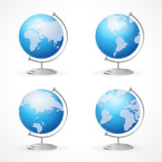 Vector school Globe set isolated on white