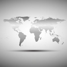 world map with the shadow on gray background N4