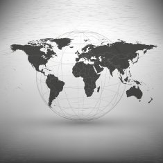 world map with the shadow on gray background N5