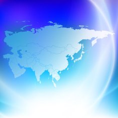 Eurasia map on the blue background vector