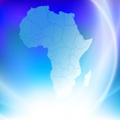 Africa map on the blue background vector