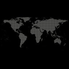 Black Political World Map Vector N6