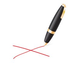 Ball pen crossing on a white background N2