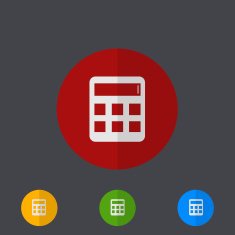 Vector modern circle icons set on gray N13
