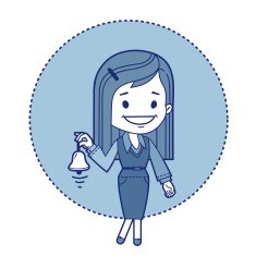 Character secretary with bell N2