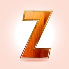 Alphabet wooden letter Z Vector