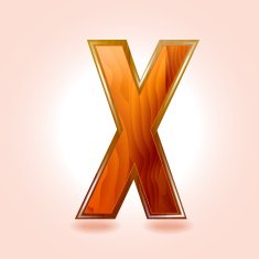 Alphabet wooden letter X Vector