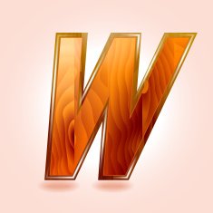 Alphabet wooden letter W Vector