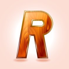Alphabet wooden letter R Vector