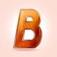 Alphabet wooden letter B Vector