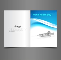 Beautiful greeting card presentation with colorful world health day vector