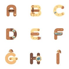 Alphabet A-I Robot