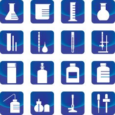 chemistry glassware and tools vector N2