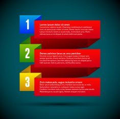 Infographic with ribbons and colored numbers