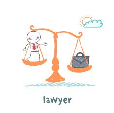 lawyer is on the scales