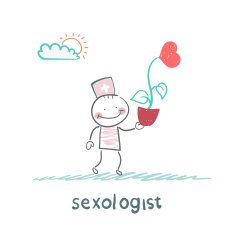 Sexologist is holding a flower N2