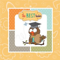 Owl Teacher in vector format N8