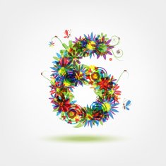 Six floral number for your design
