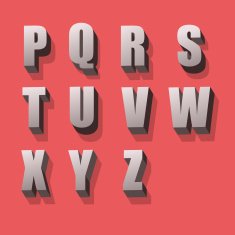 Alphabet numbers retro colour style N2