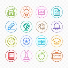 Education symbol line color icons set # Vector illustration