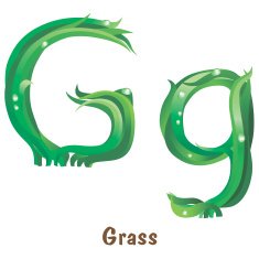 The letter G made from grass N2