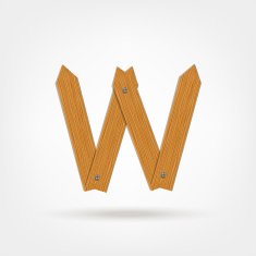 Letter made from wooden boards for your design N17