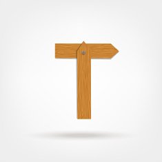 Letter made from wooden boards for your design N18