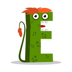 Letter E monster Vectorial illustration N2