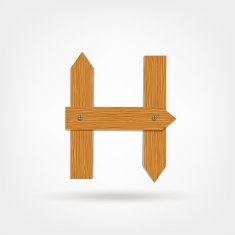 Letter made from wooden boards for your design N21