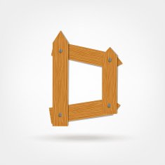 Letter made from wooden boards for your design N22