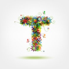 Floral letter for your design N6