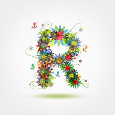 Floral letter for your design N7