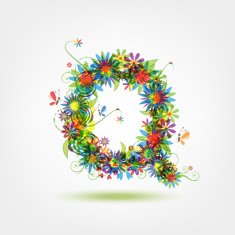 Floral letter for your design N8