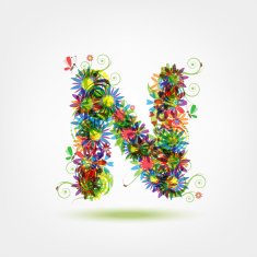 Floral letter for your design N11
