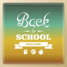 Retro Back to school illustration background