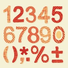 Textured Numbers Set