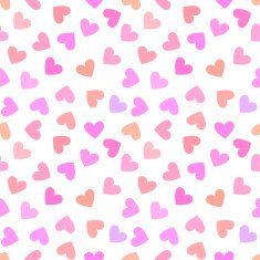 Seamless vintage white heart pattern on pink background