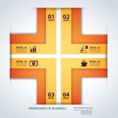 business step paper lines and numbers design template N3