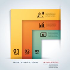 business step paper lines and numbers design template N4