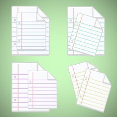 Note paper sheet with colorful lines