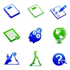 Careers & Documents Icons - Blue and Green Series