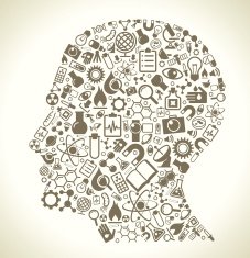 icons science in the form of head