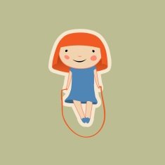 vector skipping girl character N2