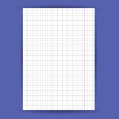 checkered notebook paper on blue background vector N5