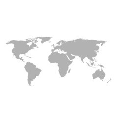 Gray world map on white background N2
