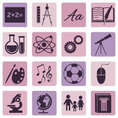 Vector Set of School Subjects Icons N19