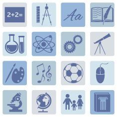 Vector Set of School Subjects Icons N20