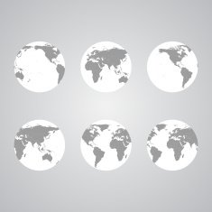 Set of globes World Map Vector N2