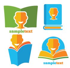 I love books funny bright cartoon literature and reading icons