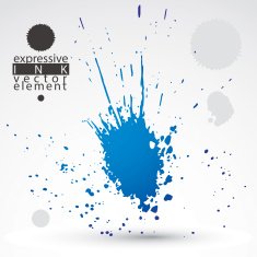 Colorful acrylic abstract spot brush painted design element